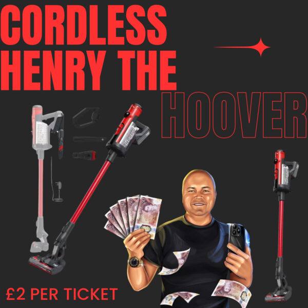 CORDLESS HENRY THE HOOVER FOR JUST £2, SUPER LOW ODDS