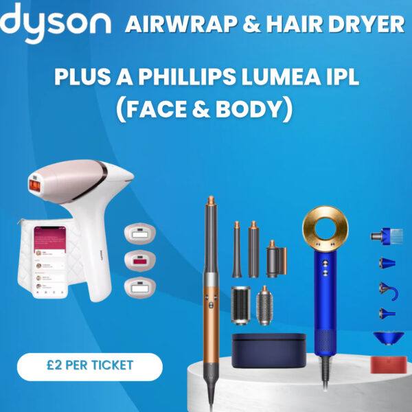 DYSON MULTI-STYLER & HAIR DRYER PLUS A PHILLIP LUMEA IPL. £1,000 WORTH OF CASH INSTANT WINS