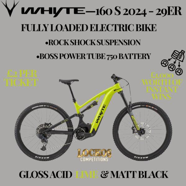WHYTE - 160 S 2024 - 2ER ELECTRIC BIKE IN 'GLOSS ACID LIME & MATT BLACK' PLUS £1,000 WORTH OF INSTANT WINS