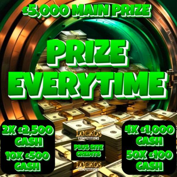 PRIZE EVERYTIME!!! EVERY TICKET IS A WINNER WITH A £5,000 MAIN PRIZE!!!