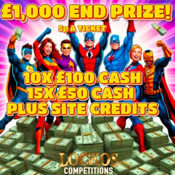 £1,000 MAIN PRIZE ALL FOR 5P!! PLUS INSTANT WINS TO BE WON!!