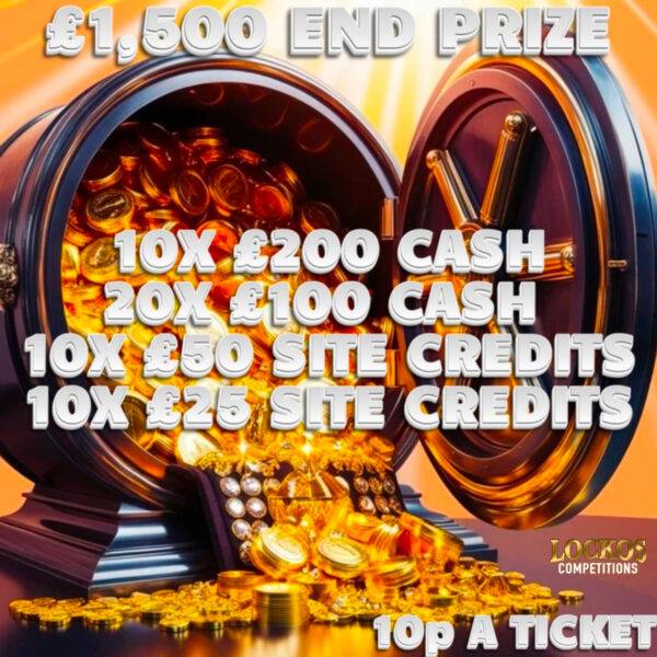 £1,500 WIN FOR 10P! PLUS CASH INSTANT WINS TO BE WON!!